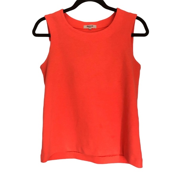 Madewell Orange Ribbed Tank Top - Picture 1 of 7